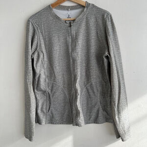 Prana women's size M gray heather long sleeve zip-up jacket